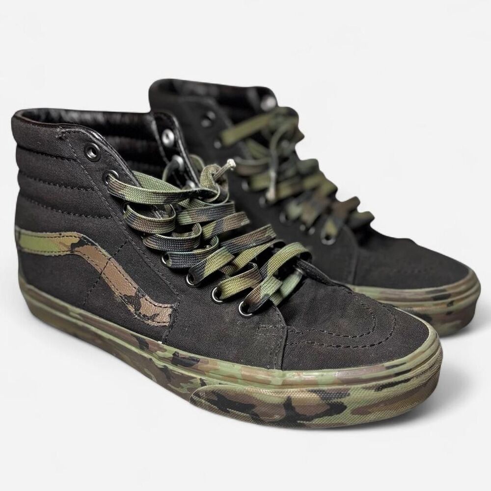 Blacked out Vans Sk8-Hi Camo Sneakers